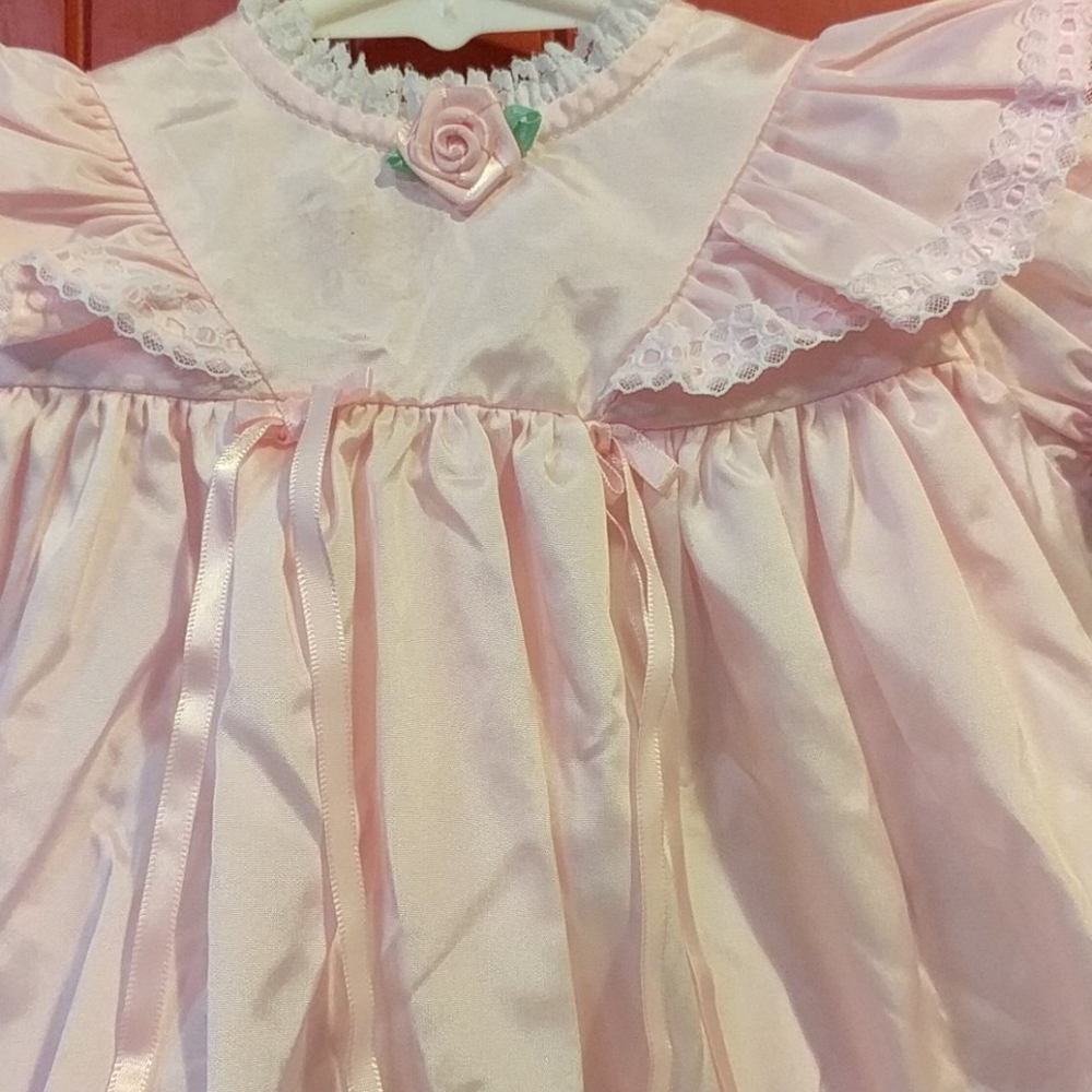 Vintage Mothercare Pink Satin Dress - Picture 5 of 8